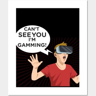 funny headset cant hear you im gaming Posters and Art